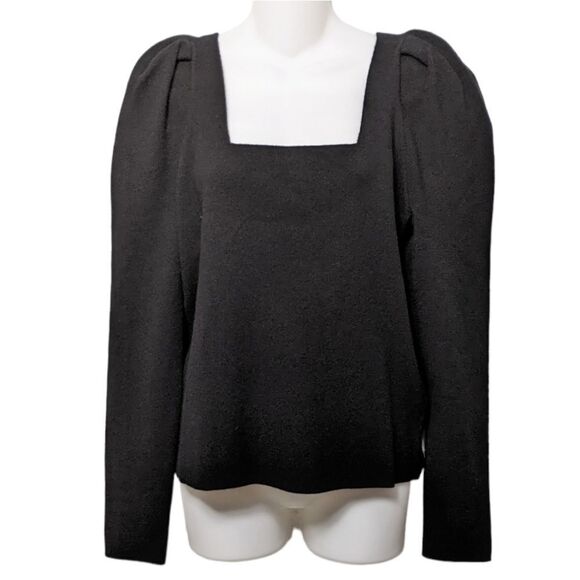BANANA REPUBLIC Puff Shoulder Square Neck Sweater L - Picture 6 of 6